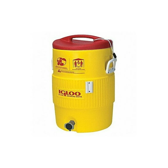 Igloo 10 Gallon Industrial Beverage Cooler, Yellow/Red/White