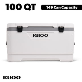 Igloo 100 QT Latitude Marine Ultra Hard-Sided Cooler, White and Moonscape Gray