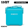 thumbnail image 1 of Igloo 11 QT Tag-A-Long Too Hard Side Cooler, Turquoise Blue, 1 of 15