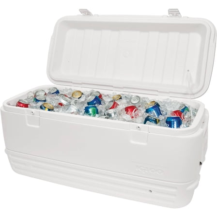 Igloo 120 qt Ice Chest Cooler, White, Keeps Ice Up to 5 Days ...