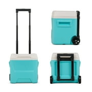 Igloo 16 QT Laguna Hard Sided Ice Chest Cooler with Wheels, Aqua Blue