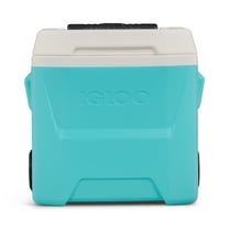 Igloo 16 QT Laguna Hard Sided Ice Chest Cooler with Wheels, Aqua Blue