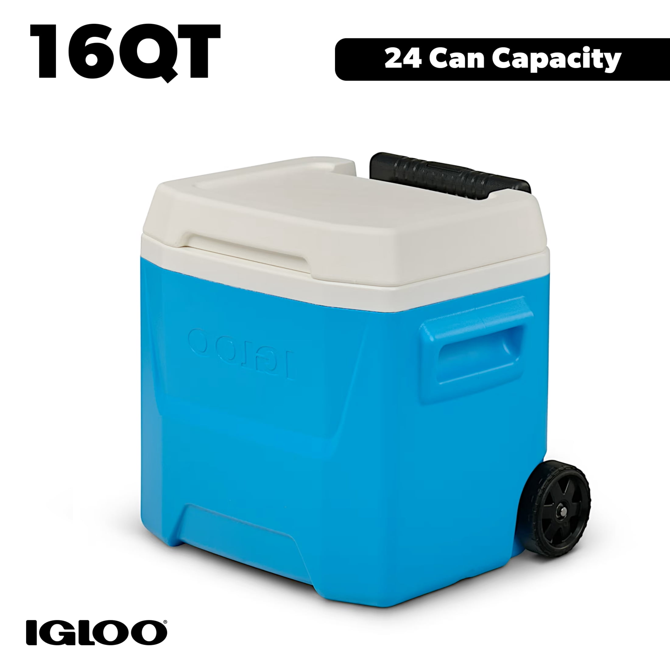Igloo 16 QT Laguna Hard Side Ice Chest Cooler with Wheels, Aqua Water