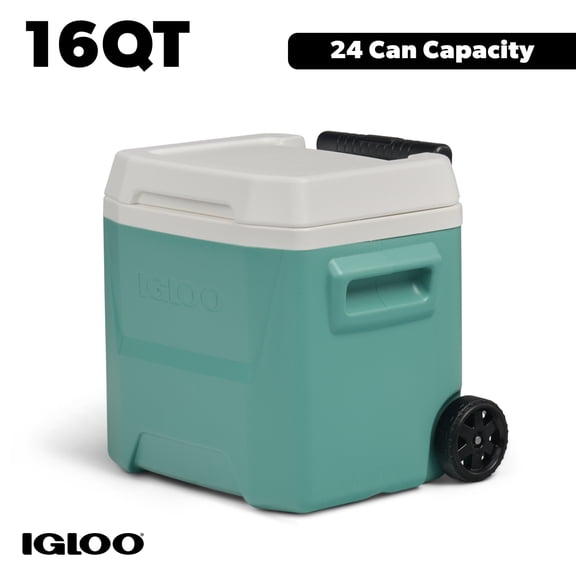 Igloo 16 QT Laguna Ice Chest Cooler with Wheels, Teal Blue