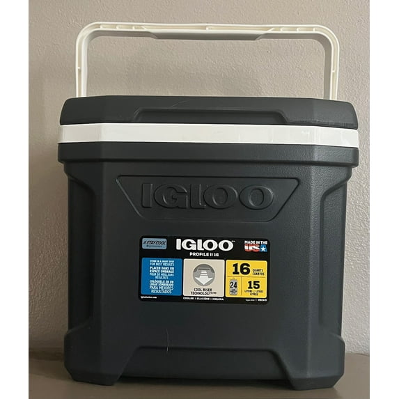 Igloo 16qt Ice Chest Water Cooler with Bail Handle, Jet Carbon
