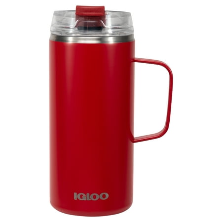 Igloo 18 oz Stainless Steel Insulated Travel Mug, Red