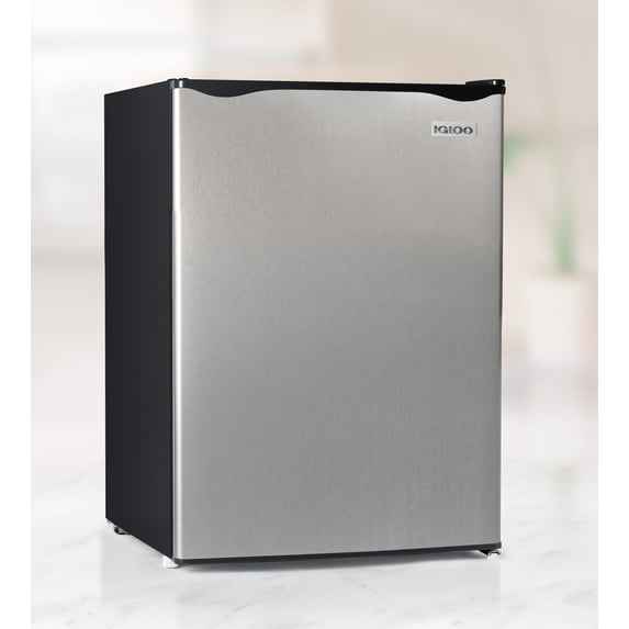 Igloo 2.6 Cu.Ft. Compact Refrigerator with Freezer, Platinum, 2 Shelves