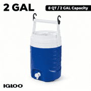 Igloo 2 Gallon Sports Plastic Beverage Jug with Hooks, Blue
