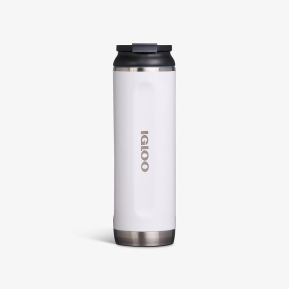 Igloo 20 oz. Flip n Sip Tumbler, Double Wall Stainless Steel Drinkware, White