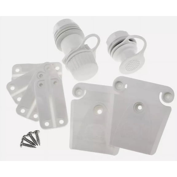 Igloo 20108 Universal Ice Chest / Cooler Hinge, Latch, Drain Parts Kit White