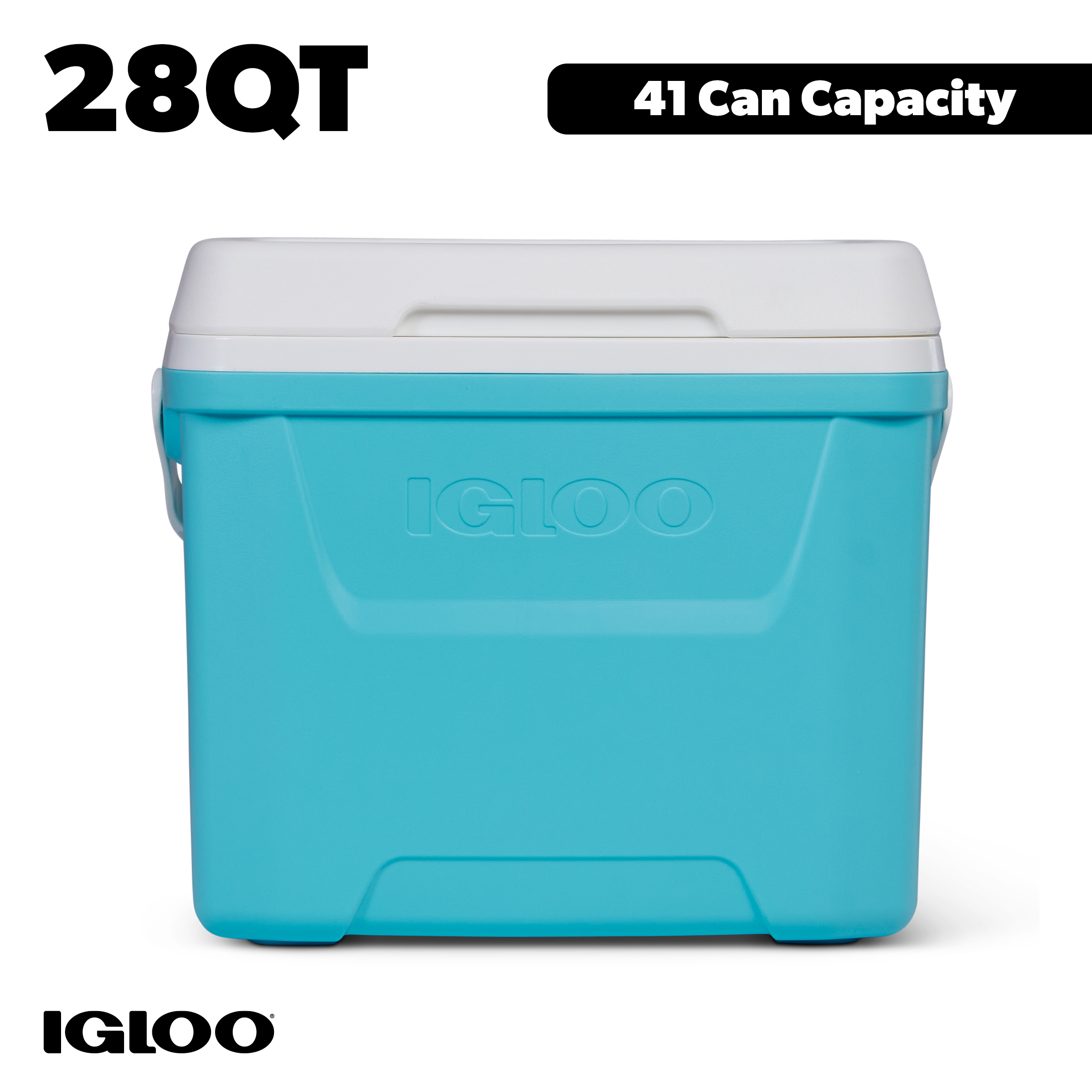 Igloo 28 QT Hielera Laguna Rígida, Azul Aqua y Blanco
