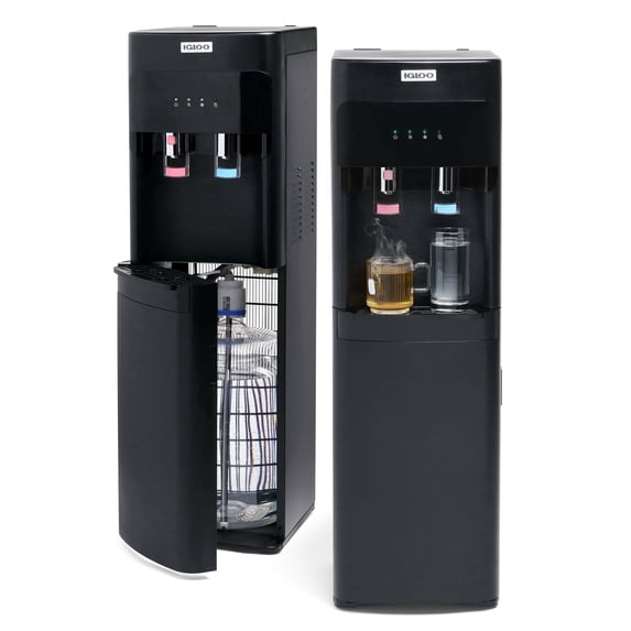 Igloo 3 & 5 Gallon Bottom Load Hot & Cold Water Dispenser, Black ...
