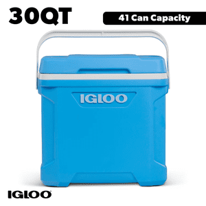 Igloo Hielera de 30 cuartos, azul Carolina, con tecnología Cool Riser, capacidad para 41 latas