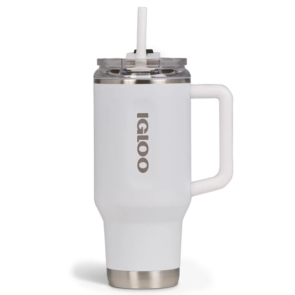 IGLOO 32 oz. Flip ‘n’ Sip Stainless Steel Travel Mug, White