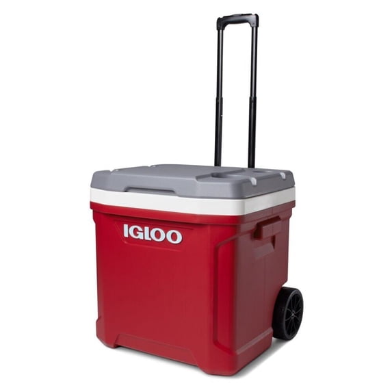 IGLOO Latitude 60 Qt Roller Cooler, Red