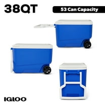 Igloo 38 QT Wheelie Cool Hard Sided Cooler with Wheels, Blue