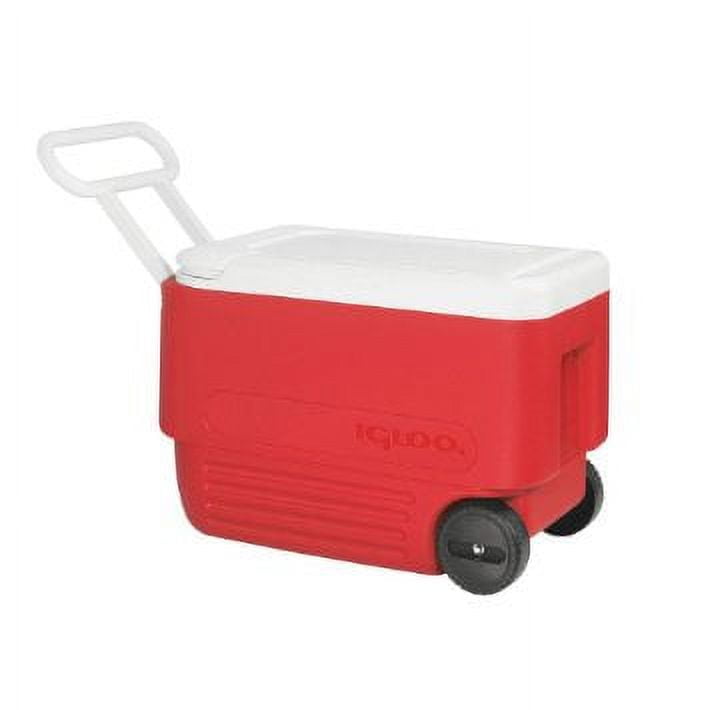 Igloo 38 Quart Hardsided Wheeled Cooler, Red