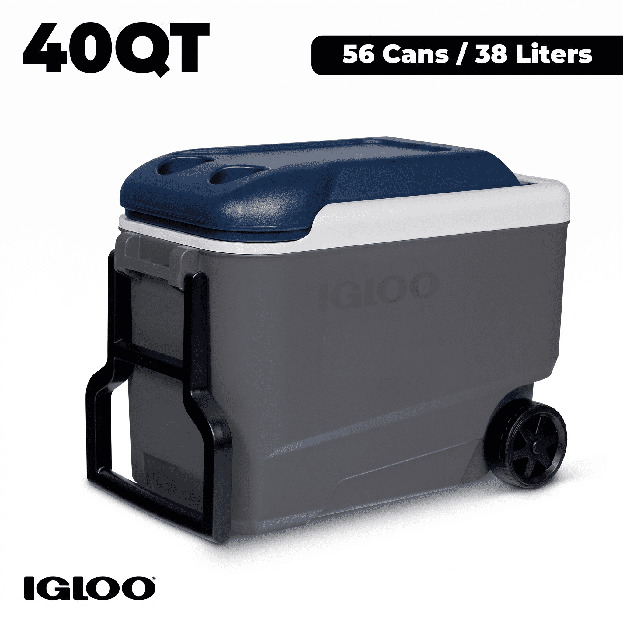 Igloo 40 QT MaxCold Rolling Cooler, Gray