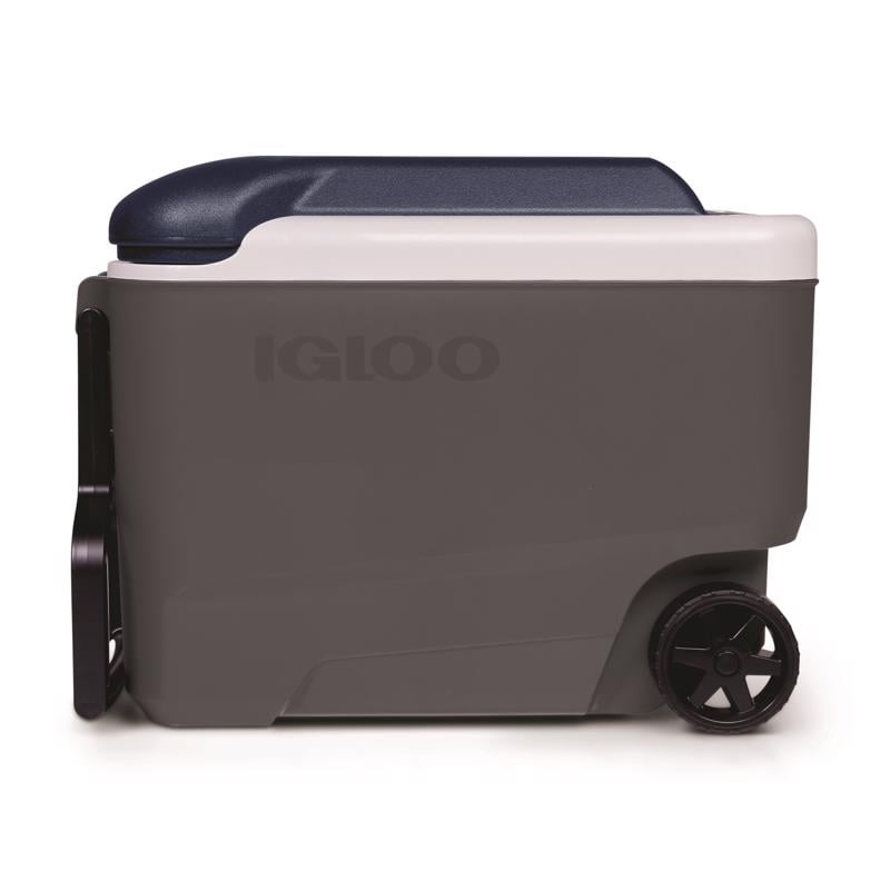 Gray and Blue 40 qt Wheeled Cooler with Ultratherm Insulation