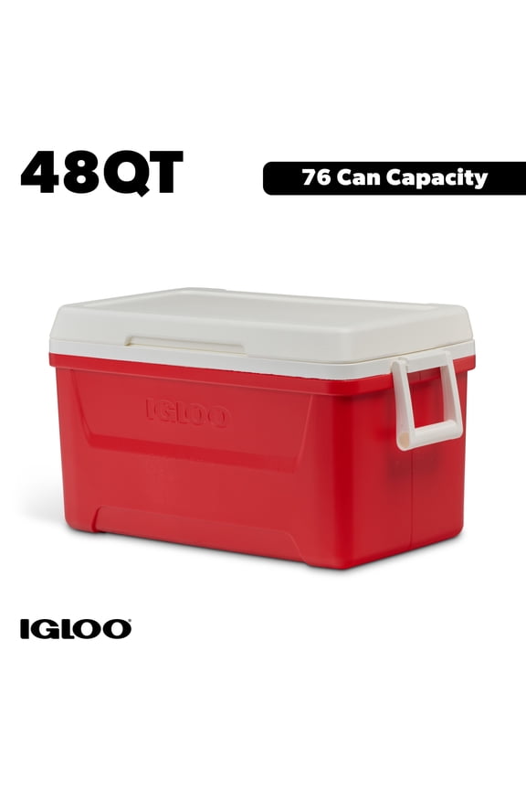 48 QT Laguna Hard Sided Ice Chest Cooler, Red