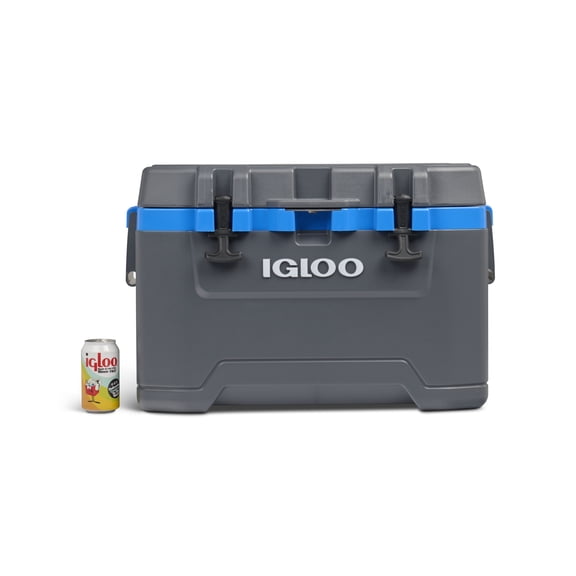 Igloo 52 QT Overland Ice Chest Cooler with Wheels, Gray and Sneaky Blue