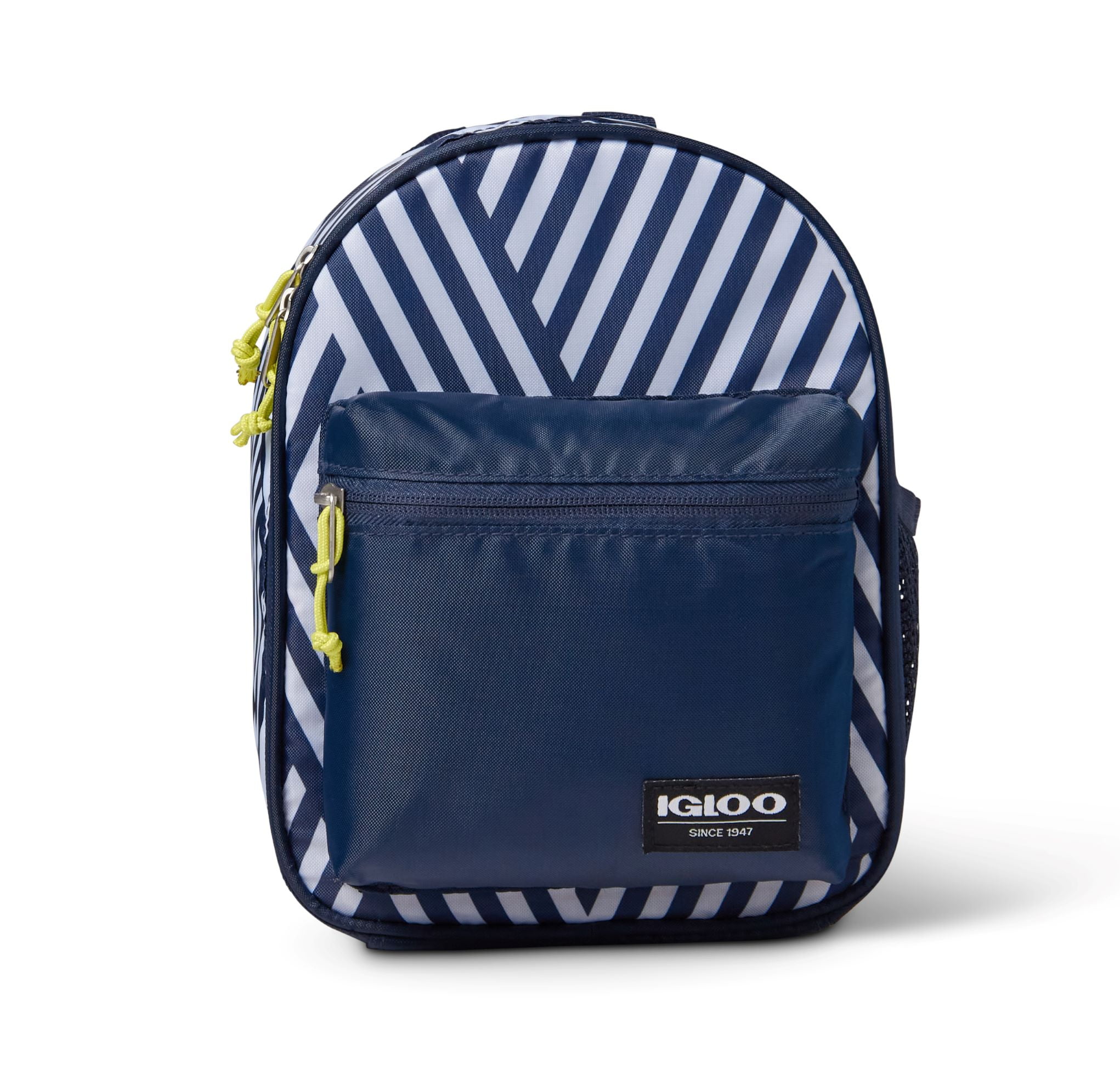 Igloo 6 Can, Convertible Polyester Backpack Lunch Bag Cooler, Navy Trellis