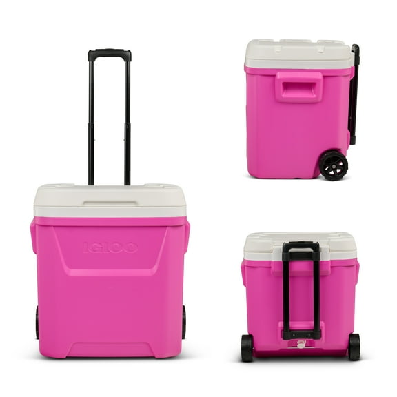 Igloo 60 QT Laguna Ice Chest Cooler with Wheels, Fuchsia Pink