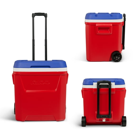 Igloo 60 QT Laguna Ice Chest Cooler with Wheels, Red White & Blue