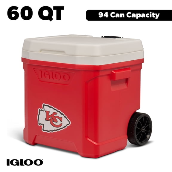 Igloo 60 QT Profile II NFL Rolling Cooler, Kansas City Chiefs, Red