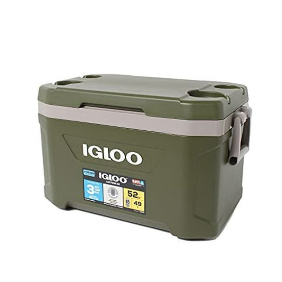 Igloo 60367 Sportsman Latitude 52 Cooler Box, Approx. 11.2 gal 49 L, Sportsman, Latitude, Outdoor, Camping, Leisure, Fishing, Green