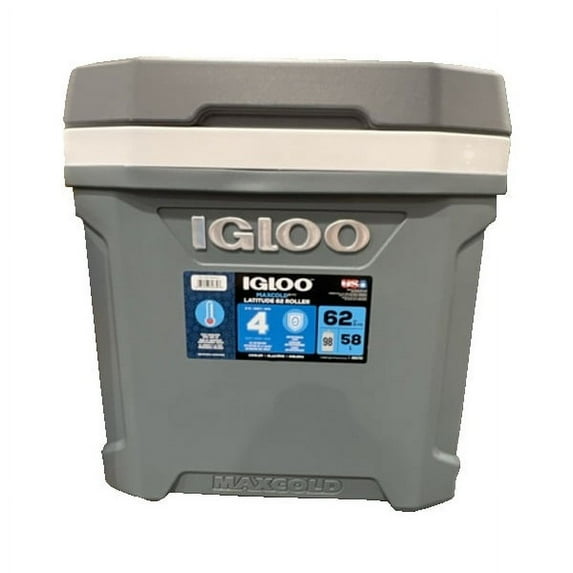 Igloo 62 Quart Maxcold Thermocooler with Locking Telescoping Handle, Blue