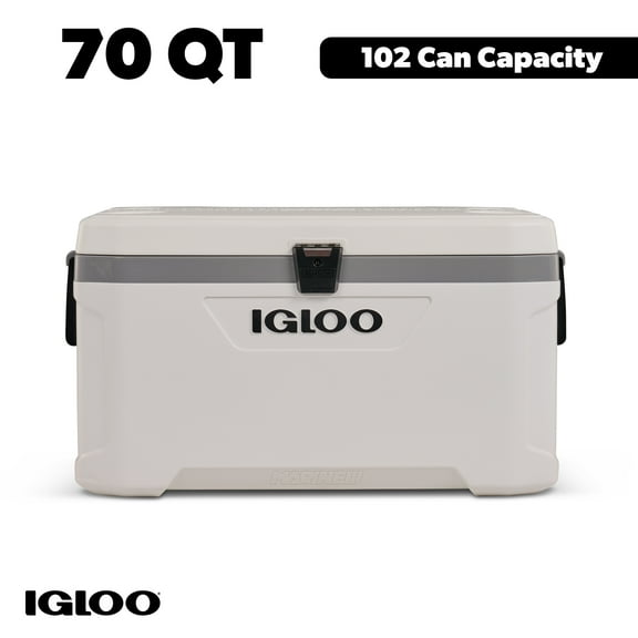 Igloo 70 QT Latitude Marine Ultra Cooler, White and Moonscape Gray