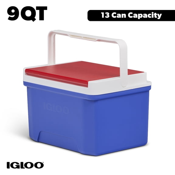 Igloo 9 QT Laguna Ice Chest Cooler, Blue Red and White