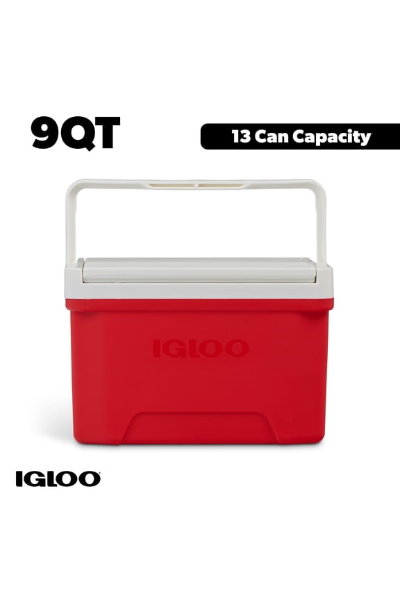 Small Cooler, 9 Quart Laguna Ice Chest, 13 Can Capacity, Red
