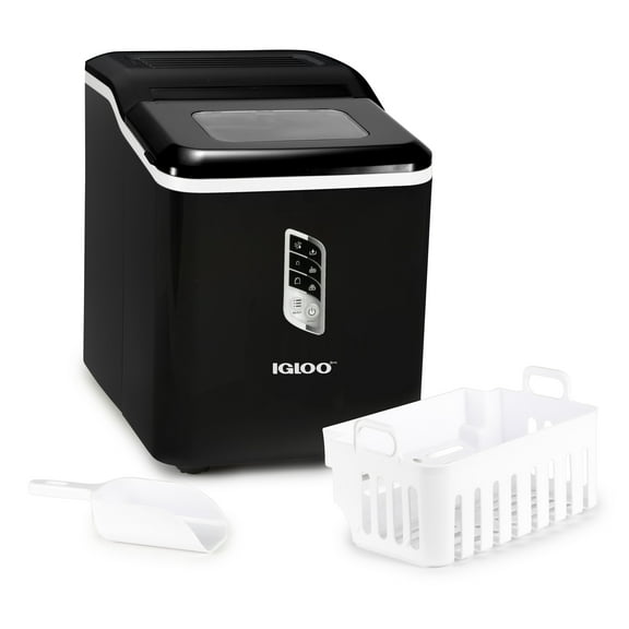 Igloo Automatic Ice Machine Self Cleaning Countertop Ice Maker for Water Bottle & Drinks, Black