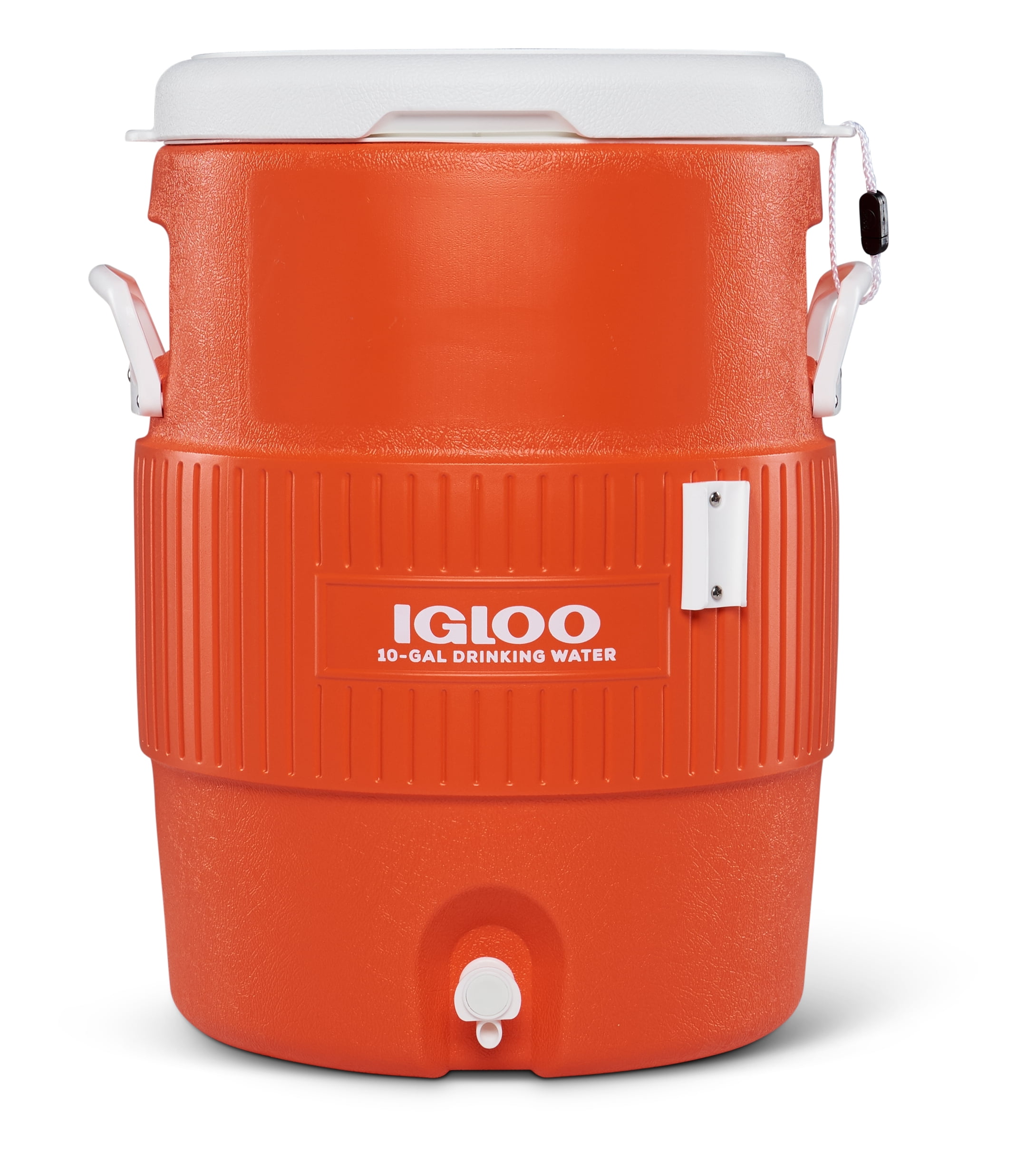 Igloo 10-Gallon Seat Top Water Jug with Cup Dispenser - Orange