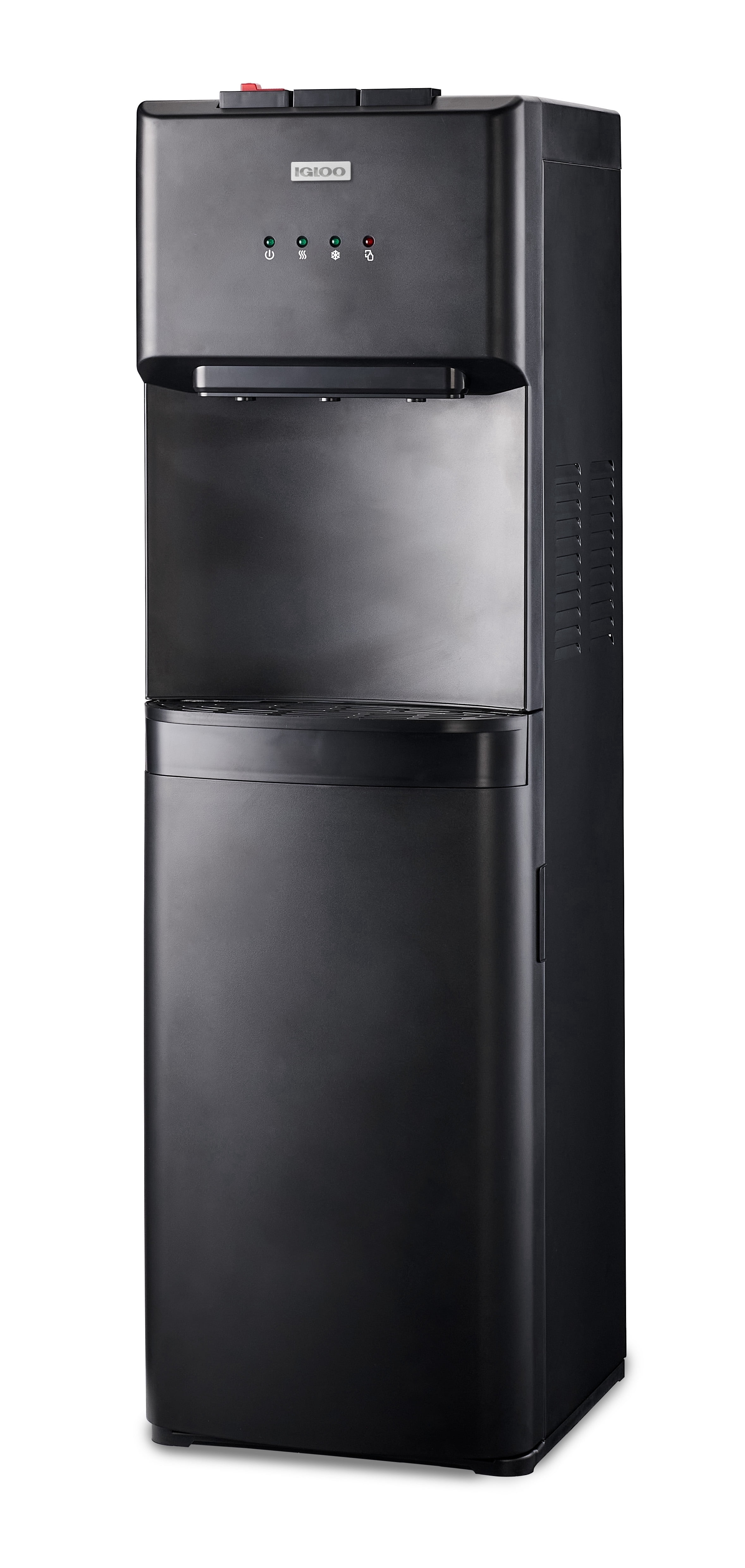 Igloo Bottom Loading Water Cooler – Hot, Cold, & Room Temperature Dispenser – Black, Holds 3 & 5 Gallon Jugs, Child Safety Lock – for Homes, Kitchens, Offices, Dorms