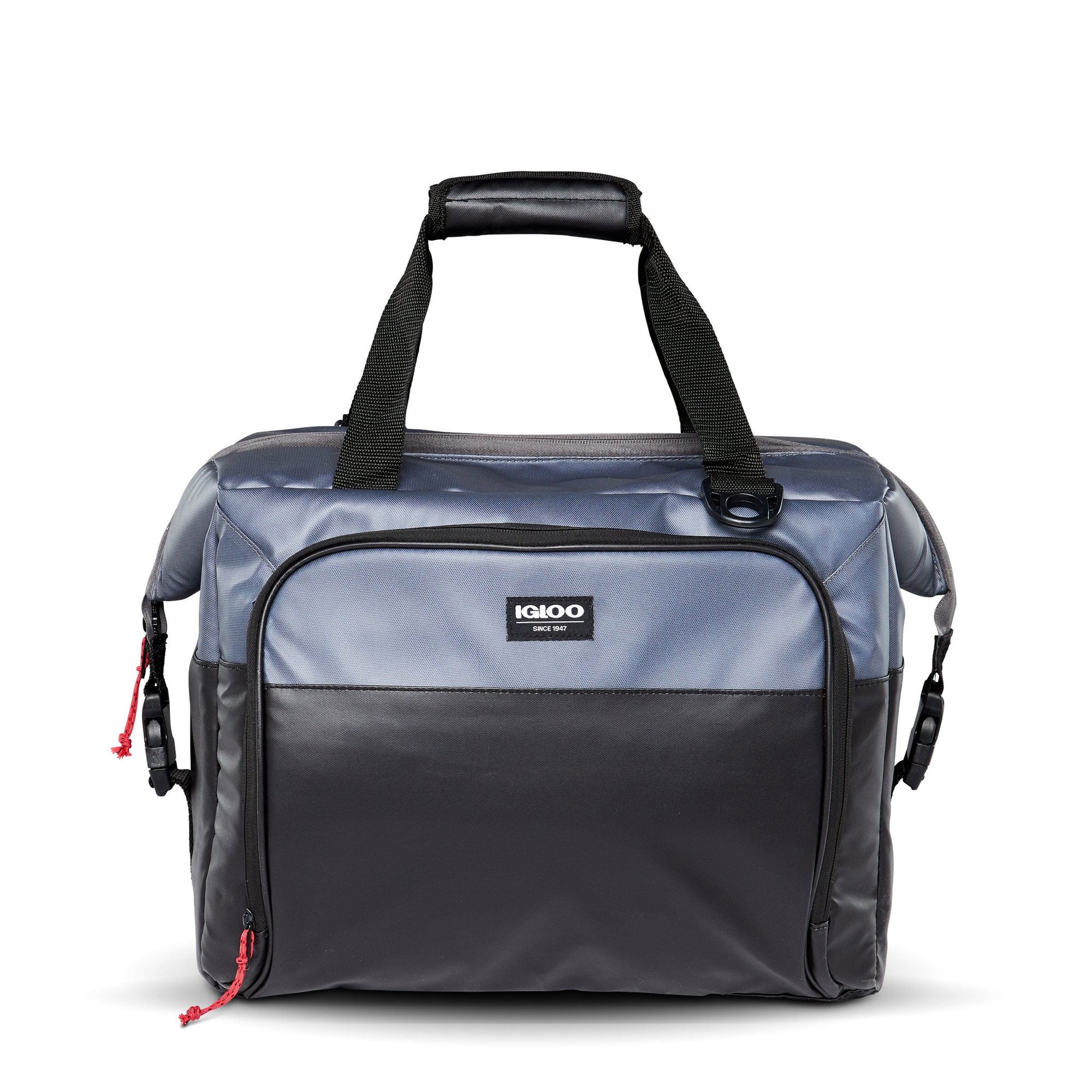 Igloo Durable & Adjustable Insulated Snapdown 36 Can Cooler Bag, Black/Gray