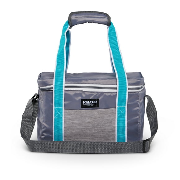 Igloo Heritage 12 Can Capacity Lunch Companion Cooler Bag, Gray and Teal