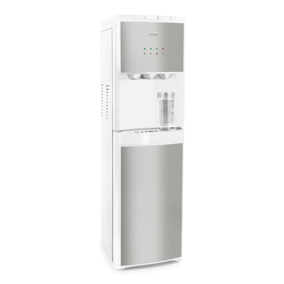 Igloo Hot, Cold & Room Temperature Bottom-Load Water Dispenser, White/Stainless