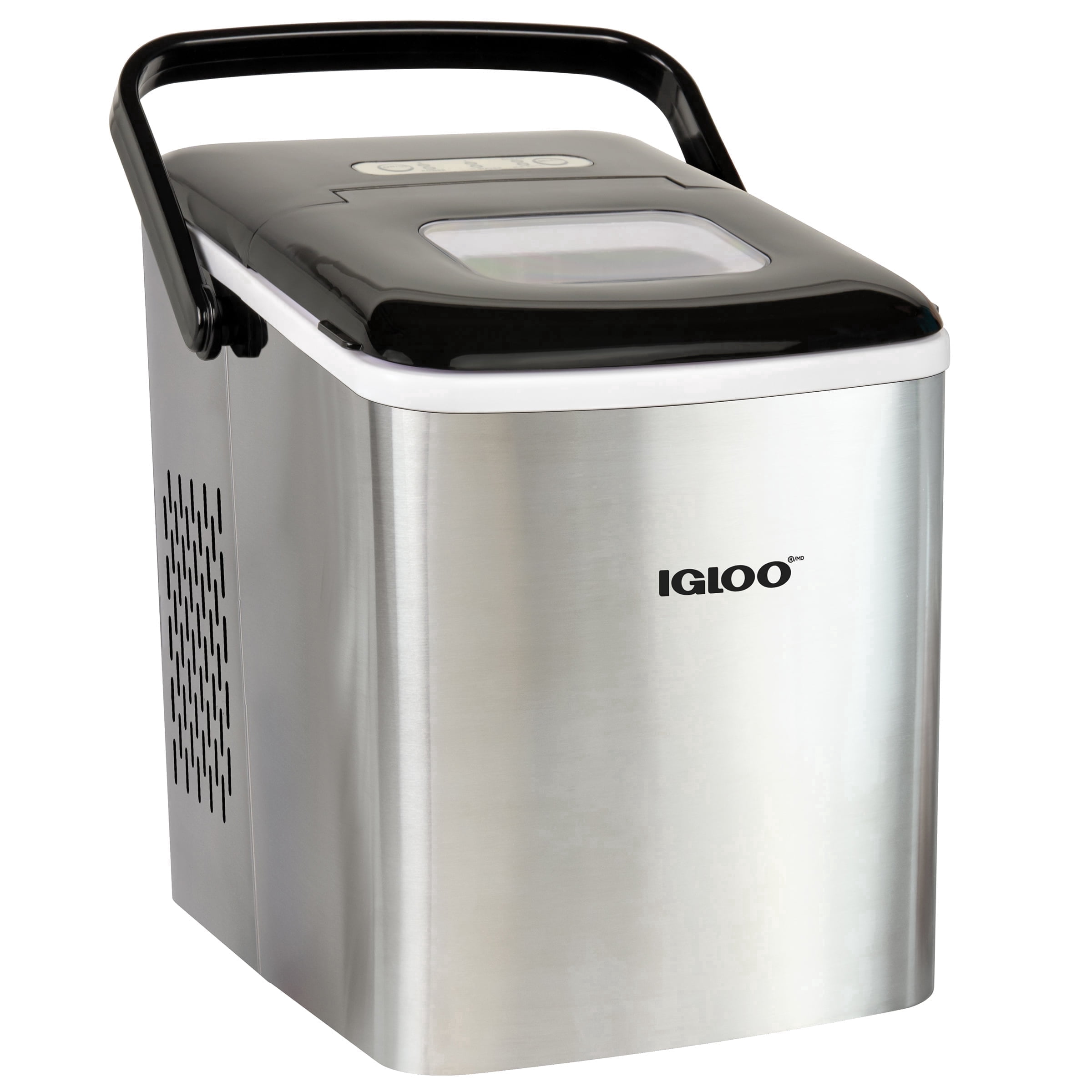 Igloo Countertop Ice Maker, Automatic Self-Cleaning Ice Maker Machine with Handle, Stainless Steel