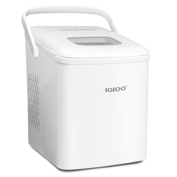 Igloo ICEB26HNWH 26-Pound Automatic Self-Cleaning Portable Countertop Ice Maker Machine With Handle, White | 2 Pack