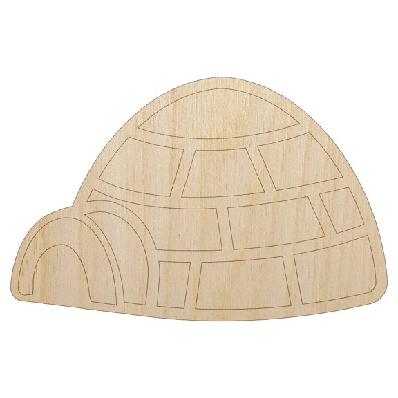 Igloo Ice House Wood Shape Unfinished Piece Cutout Craft DIY Projects - 4.70 Inch Size - 1/8 Inch Thick