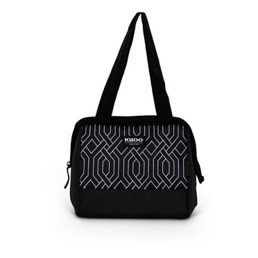 Igloo Leftover Polyester Lunch Tote Cooler, 9 Can Capacity, Black and White