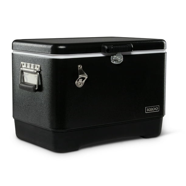 Igloo Legacy 54 Qt Steel Belted Hard Sided Cooler, Black