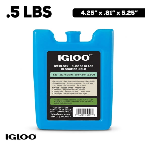 Igloo MaxCold Small Ice Freeze Block, Blue, Best Used for On-the-Go Snacks and Lunches to Keep Food Cool