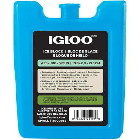 Igloo MaxCold Small Ice Freeze Block, Blue, Best Used for On-the-Go Snacks and Lunches to Keep Food Cool