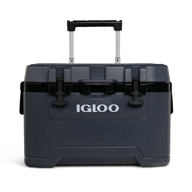 Igloo Overland 52 QT Ice Chest Cooler with Wheels, Gray (26" x 19" x 16")