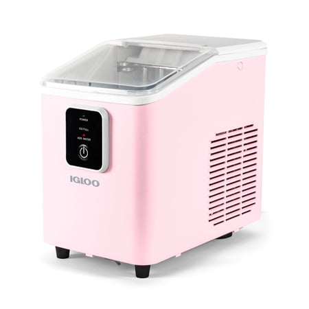 Igloo Portable Ice Maker with Scoop & Basket - Ice Maker with LED Control Panel & 1 Quart Water Tank- Ice Cube Maker Produces 26 Lbs Of Ice In 24 Hours with 8 Large or Small Cubes In 7-8 Minutes- Pink