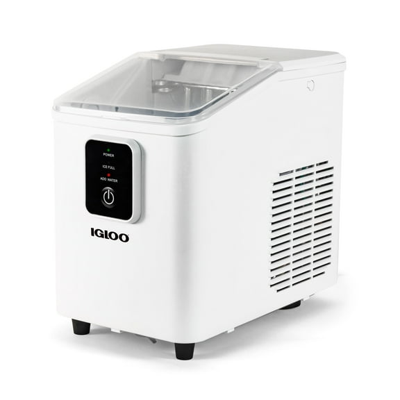 Igloo Self-Cleaning Countertop Ice Maker - Compact and Portable - Creates 26 lbs. Per Day, 8 Pieces Ready Every 7-8 Minutes - Includes Ice Scoop and Basket - White